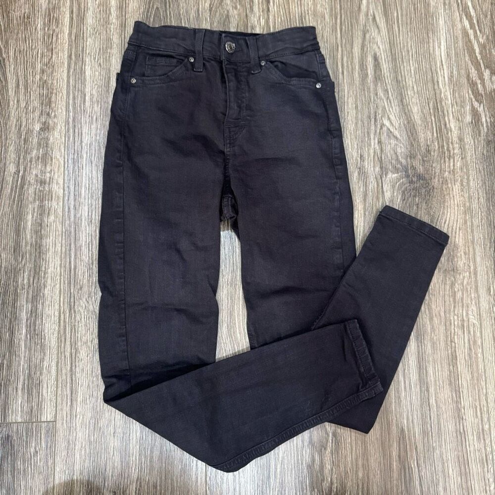 Topshop Petite Jamie Moto jeans in black